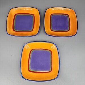 Dansk Caribe Dipping Dishes Appetizer Bread & Butter Plate Mixed Lot of 3 6"